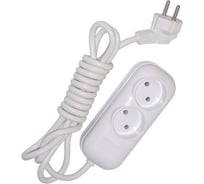 Бытовой удлинитель, 2 гнезда ПВС 2х0.75 GLANZEN EU-07-02S 00-00001071