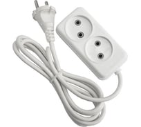 Бытовой удлинитель, 2 гнезда ПВС 2х1 GLANZEN EU-02-020N 00-00001127