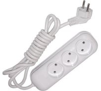 Бытовой удлинитель, 3 гнезда ПВС 2х0.75 GLANZEN EU-10-03S 00-00001068