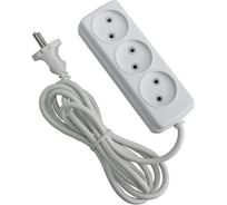 Бытовой удлинитель, 3 гнезда ПВС 2х1 GLANZEN EU-03-030N 00-00001130