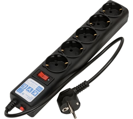 Фильтр-удлинитель Power Cube 0,5 м 5 розеток (черный графит) 10А/2,2кВт, SPG5-С1