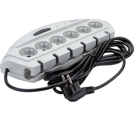 Сетевой фильтр VEKTOR f-50е светло-серый 5м + защита от 380 v 15790