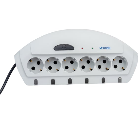 Сетевой фильтр VEKTOR f-50е светло-серый 5м + защита от 380 v 15790