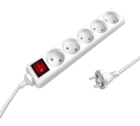 Сетевой удлинитель СТАРТ (14285) 5 розеток 5 метров с выключателем без заземления 11022