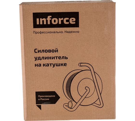 Силовой удлинитель на катушке Inforce К4-Е-40 ПВС 3x1.5 40м 4 розетки 25140