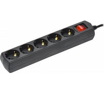 Удлинитель GENERICA у05в 5 мест с/з 5м 3x1мм2 10а 250в чер. WYP10-10-05-05-ZK-K02-G