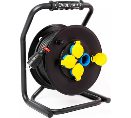 Удлинитель на пластиковой катушке энаргит ПК-2: кг 3x2,5 (40 метров, ip 44) c термодатчиком ПК2-325-40К-4-44-Т