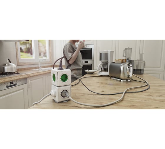 Сетевой удлинитель Allocacoc PowerCube Extended USB GREEN 1402GN/DEEUPC