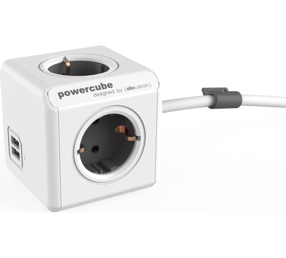 Сетевой удлинитель Allocacoc PowerCube Extended USB GREY 1402GY/DEEUPC 1