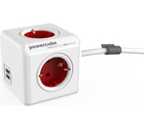 Сетевой удлинитель Allocacoc PowerCube Extended USB RED 1402RD/DEEUPC