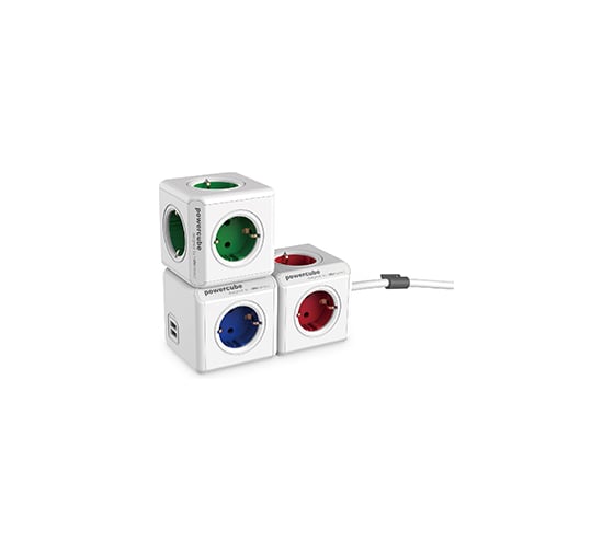 Сетевой удлинитель Allocacoc PowerCube Extended USB RED 1402RD/DEEUPC