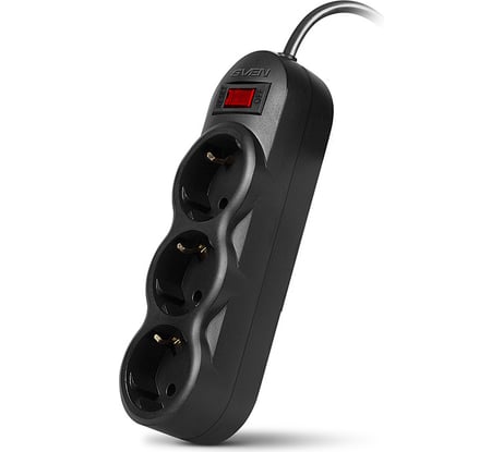Фильтр SVEN SF-03L 1.8м, 3 розетки, черный SV-015022