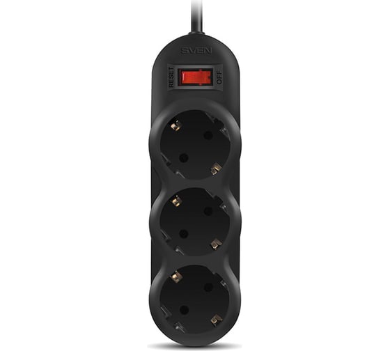 Фильтр SVEN SF-03L 5.0м, 3 розетки, черный SV-015053 1