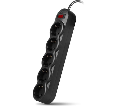 Фильтр SVEN SF-05L 1.8м, 5 розеток, черный SV-015060