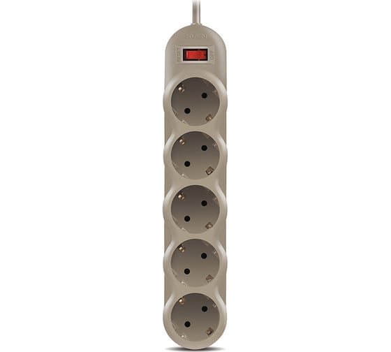 Фильтр SVEN SF-05L 3.0м, 5 розеток, серый SV-015107