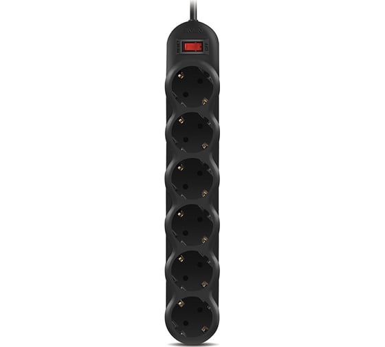 Фильтр SVEN SF-06L 5.0м, 6 розеток, черный SV-015145