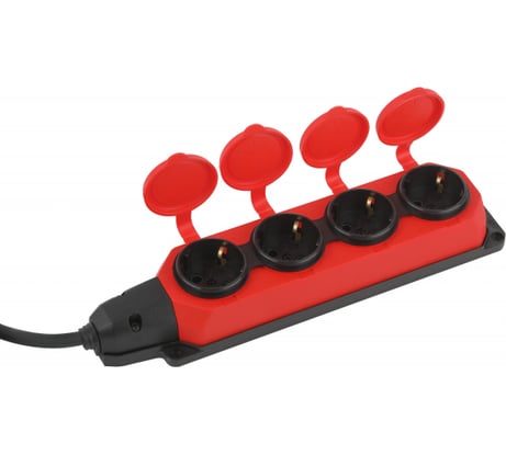 Силовой удлинитель ЭРА UK4e3x1,550mIP44(KG) с заземлением, 4 розетки, каучук, 50м, КГ 3x1,5мм2 IP44 Б0057590