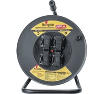 Удлинитель Navigator 93 896 npe-rm-04-50-e-ip44-3x1.5, катушка, 4 гнезда, c заземлением, кг 50м 93896