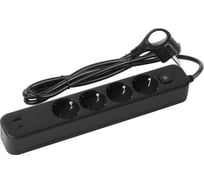 Сетевой фильтр ЭРА USF4es1,5m2xUSBACB с базовой защитой, с заземлением, с выключателем, 4 розетки 2xUSB AC, 3,1A Б0059572