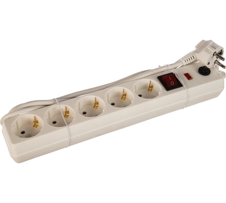 Сетевой фильтр с выключателем IEK СФ-05К 5 розеток с заземлением шнур 3м WFP10-16-05-03-N 3036810