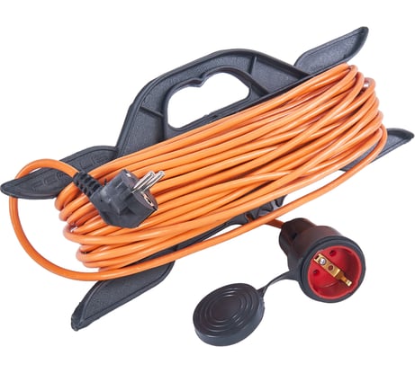 Силовой удлинитель АБК-СИЛА на рамке 1 штепсельное гнездо с крышкой IP 44, с заземлением длина кабеля 40м 2348224