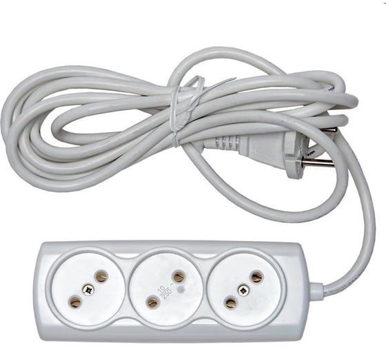 Бытовой удлинитель 3 гн. ПВС 2х075 RUCELF RU-03-275-02S