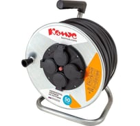 Удлинитель на катушке Комус металл кг 3x2.5 кв.мм 50 м 16 а 3600 вт ip44 заземление 4 розет, 1406197