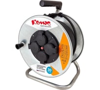 Удлинитель на катушке Комус металл кг 3x1.5кв.мм 30м 16 а 3600 вт ip44 заземление 4 розетки, 1406199