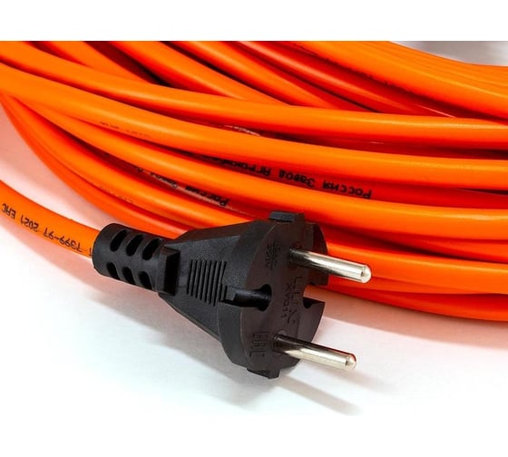 Удлинитель-шнур Комус пвс 2x0.75кв.мм 20м 6а 1320вт ip20 без заземления 1 розетка 1406195