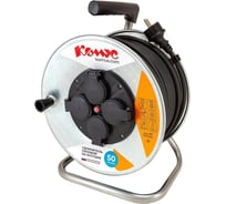 Удлинитель на катушке Комус металл кг 3x1.5 кв.мм 50 м 16 а 3600 вт ip44 с заземл. 4 роз. 1406198