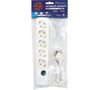 Сетевой удлинитель РемоКолор 5 розеток ПВС 3x1мм2, 16а, с заземлением, с выключателем, 1,7м, 89-0-062