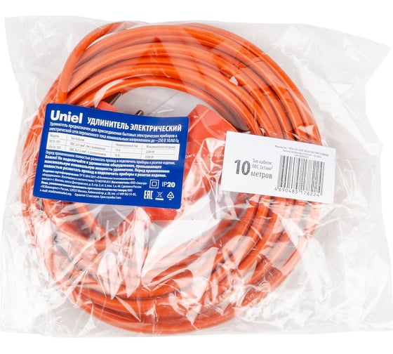 Силовой удлинитель в бухте Uniel yx10-101 /uck-1n/2x1,00/10m/o orange UL-00010793