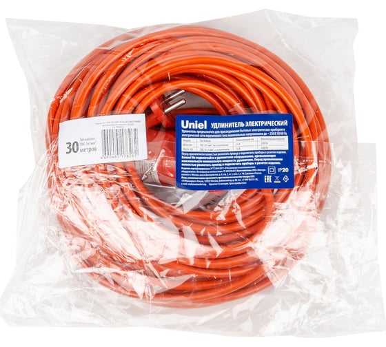 Силовой удлинитель в бухте Uniel yx10-101 /uck-1n/2x1,00/30m/o orange UL-00010795