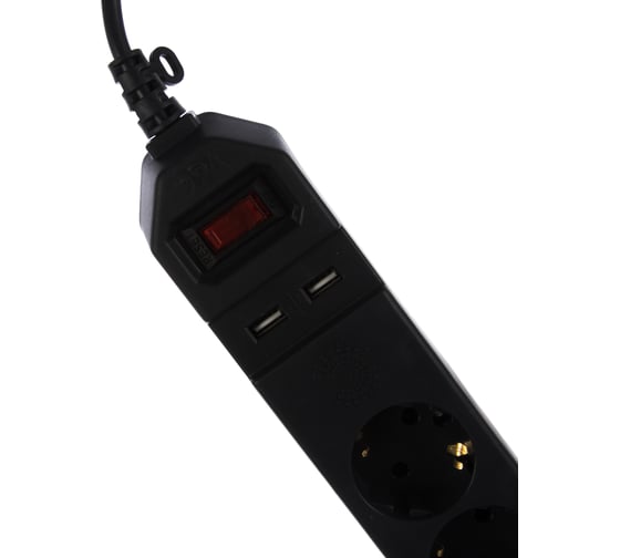 Сетевой фильтр ЭРА USF-5es-1.5m-USB-B черный Б0019036
