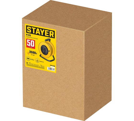 Силовой удлинитель на катушке STAYER M 315 ПВС 3x1.5 50м 3500Вт 55078-50_z01
