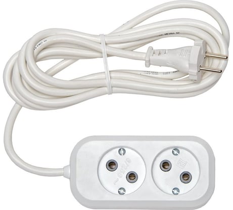 Бытовой удлинитель RUCELF 2 гнезда ПВС 2х1 RU-02-210-05S 00-00003136