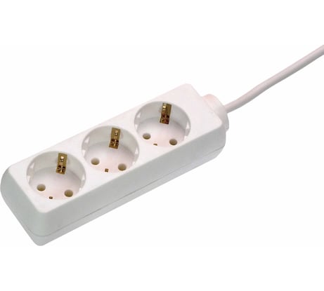 Удлинитель SCHWABE 3 розетки, 1.4м, кабель 3х1.5, 250В, 16А, 3500Вт, белый 13911AS