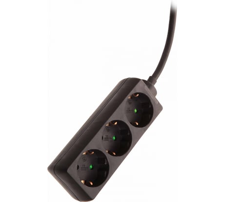 Удлинитель SCHWABE 3 розетки, 1.4м, кабель 3х1.5, 250В, 16А, 3500Вт, черный 13912AS