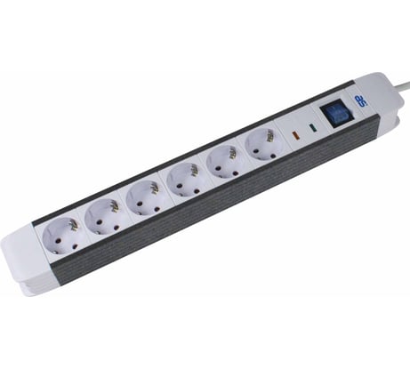 Сетевой фильтр SCHWABE FLASH 6 розеток, 1.5 метра, кабель 3х1.5, 230В, 16A, 3500Вт 18666AS