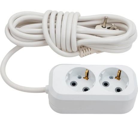 Сетевой удлинитель ПЕРЕСВЕТ+ с заземлением на 2 гнезда шнур ПВС 3*1- 5м 4620003921322