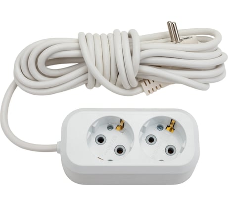 Сетевой удлинитель ПЕРЕСВЕТ+ с заземлением на 2 гнезда шнур ПВС 3*0,75- 5м 4620003920141