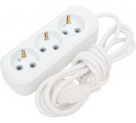 Сетевой удлинитель ПЕРЕСВЕТ+ с заземлением на 3 гнезда шнур ПВС 3*0,75- 3м 4620003920172