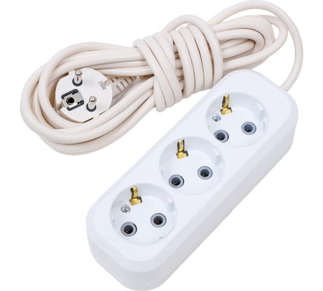 Сетевой удлинитель ПЕРЕСВЕТ+ с заземлением на 3 гнезда шнур ПВС 3*0,75- 5м 4620003920189