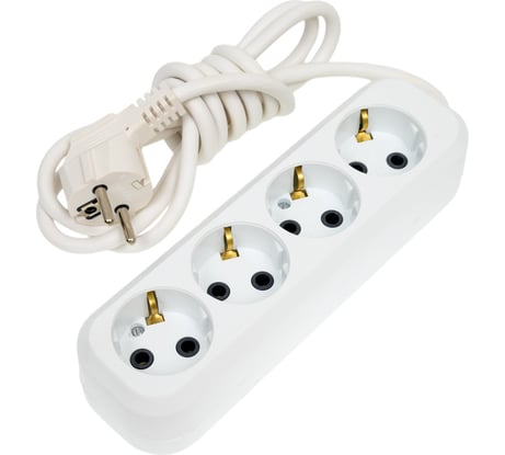 Удлинитель сетевой ПЕРЕСВЕТ+ с заземлением на 4 гнезда шнур ПВС 3*1- 2м 4620003921384