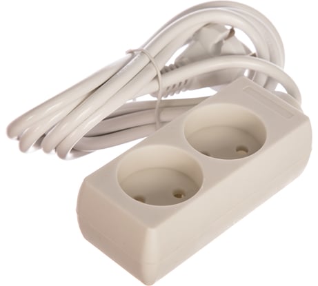 Бытовой удлинитель EUROTEX без заземления, 2*0,75мм*2м, 2 розетки, 8 A 085505-202