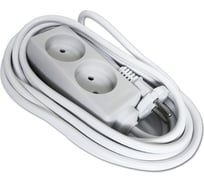 Бытовой удлинитель EUROTEX без заземления, 2*0,75мм*5м, 2 розетки, 8 A 085505-502