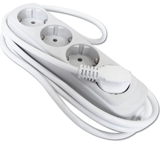Бытовой удлинитель EUROTEX с заземлением , 3*1мм*2м, 4 розетки, 10 A 085506-204