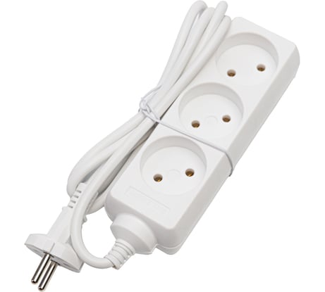 Удлинитель S 3x15 ПВС2х0,75 без заземления 3 гнезда 1,5 м 10А 2200Вт Volsten 9299