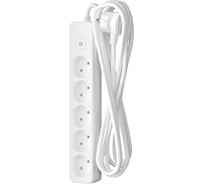 Сетевой удлинитель ФОТОН 10-55S, 5м, 5 розеток, 10А, с выключателем, белый 21206