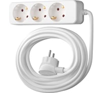 Сетевой удлинитель Фотон 16-103Е, 10м, 3 розетки, 16А, с заземлением, белый 11853